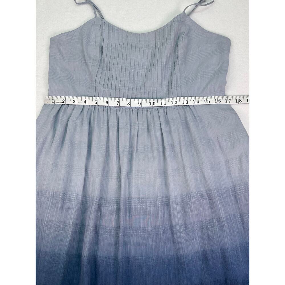 Madewell Blue Ombre Dip Dye Pintuck Cami Ruffle Maxi Dress Size 10 (Medium) - Picture 11 of 12